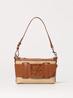 Borsa Armani Exchange in pelle sintetica e rafia
