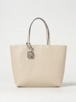 Borsa Armani Exchange in pelle sintetica con logo goffrato