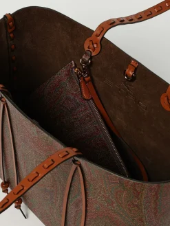 Borsa Arnica Etro in cotone spalmato con cuciture a vivo