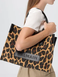 Borsa B-Army 36 Balmain in tela stampa animalier