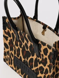 Borsa B-Army 36 Balmain in tela stampa animalier