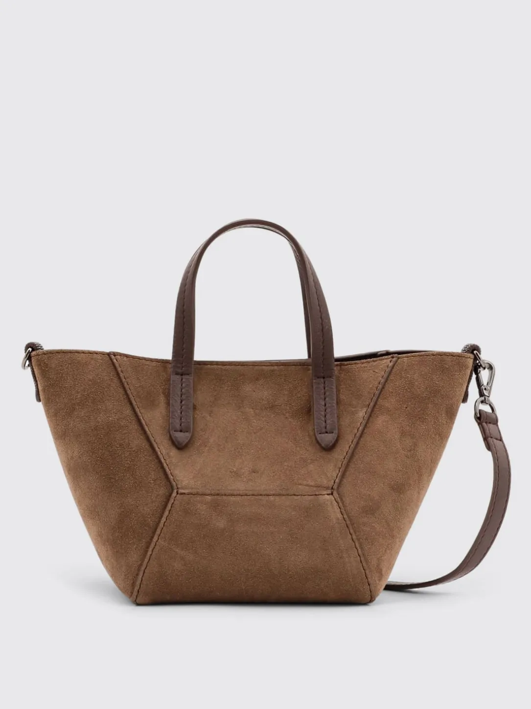 Borsa BC Duo Brunello Cucinelli in camoscio con monile