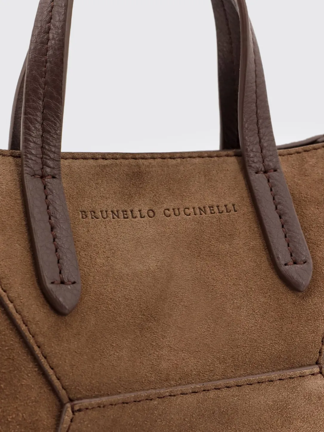 Borsa BC Duo Brunello Cucinelli in camoscio con monile