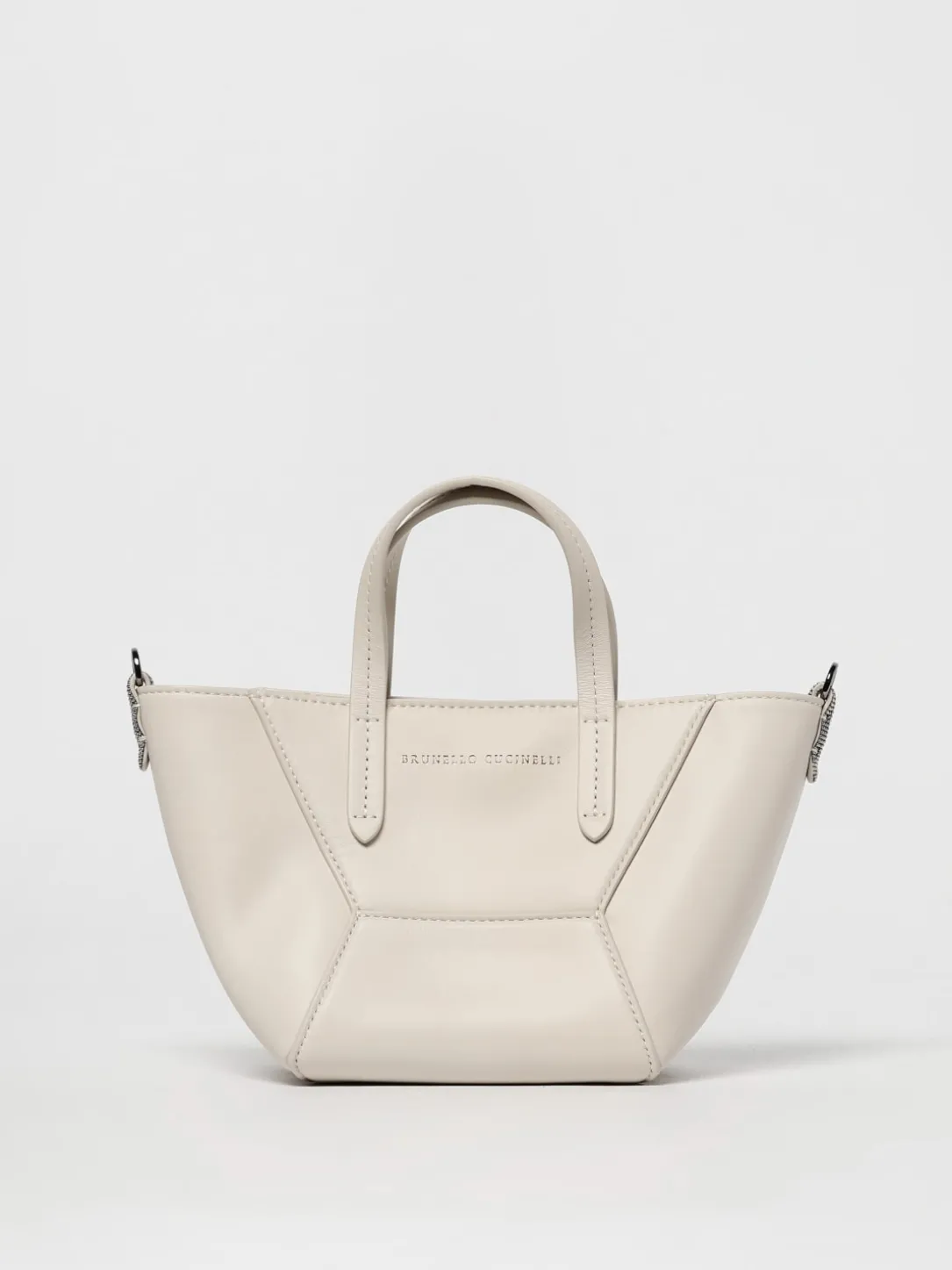 Borsa BC Duo Mini Brunello Cucinelli in pelle con monile