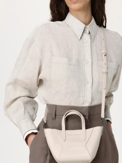 Borsa BC Duo Mini Brunello Cucinelli in pelle con monile