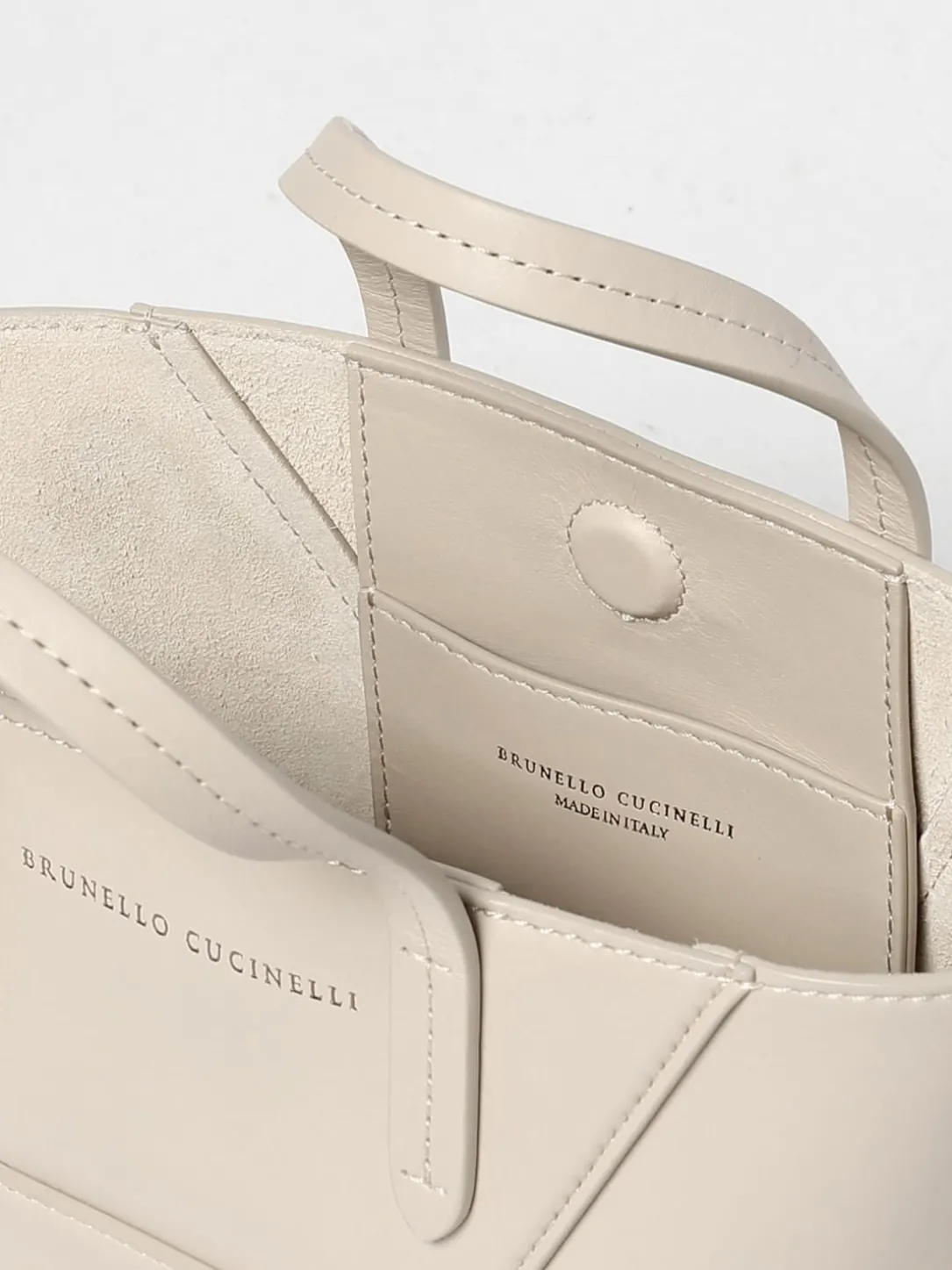 Borsa BC Duo Mini Brunello Cucinelli in pelle con monile