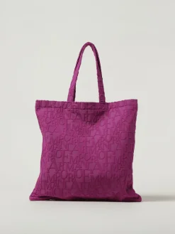 Borsa Beachwear Emporio Armani in cotone con logo jacquard