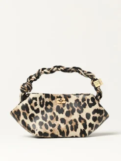 Borsa Bou Ganni in misto pelle stampa animalier