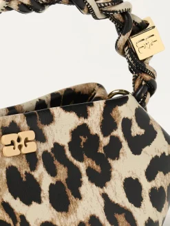 Borsa Bou Ganni in misto pelle stampa animalier