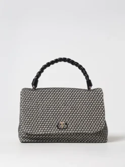 Borsa Breid Twinset in rafia e pelle intrecciata