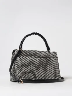 Borsa Breid Twinset in rafia e pelle intrecciata