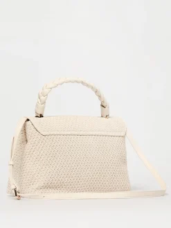 Borsa Breid Twinset in rafia e pelle intrecciata