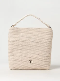 Borsa Breid Twinset in rafia e pelle sintetica