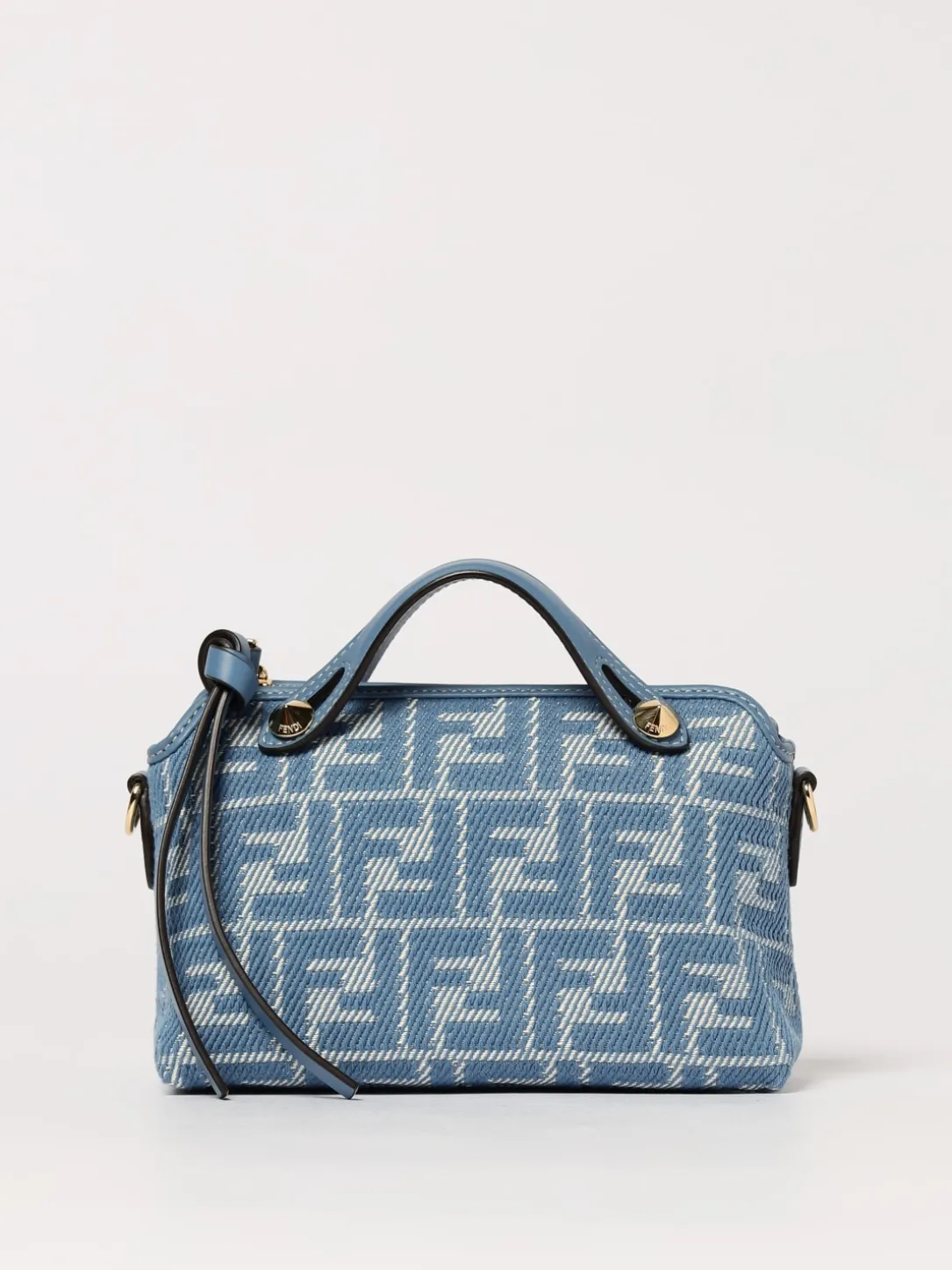 Borsa by The Way Soft Mini Fendi in denim con monogram FF jacquard