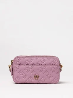 Borsa Camera Pinko in pelle con logo goffrato