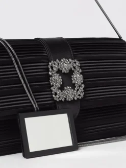 Borsa Capri Manolo Blahnik in raso plissettato