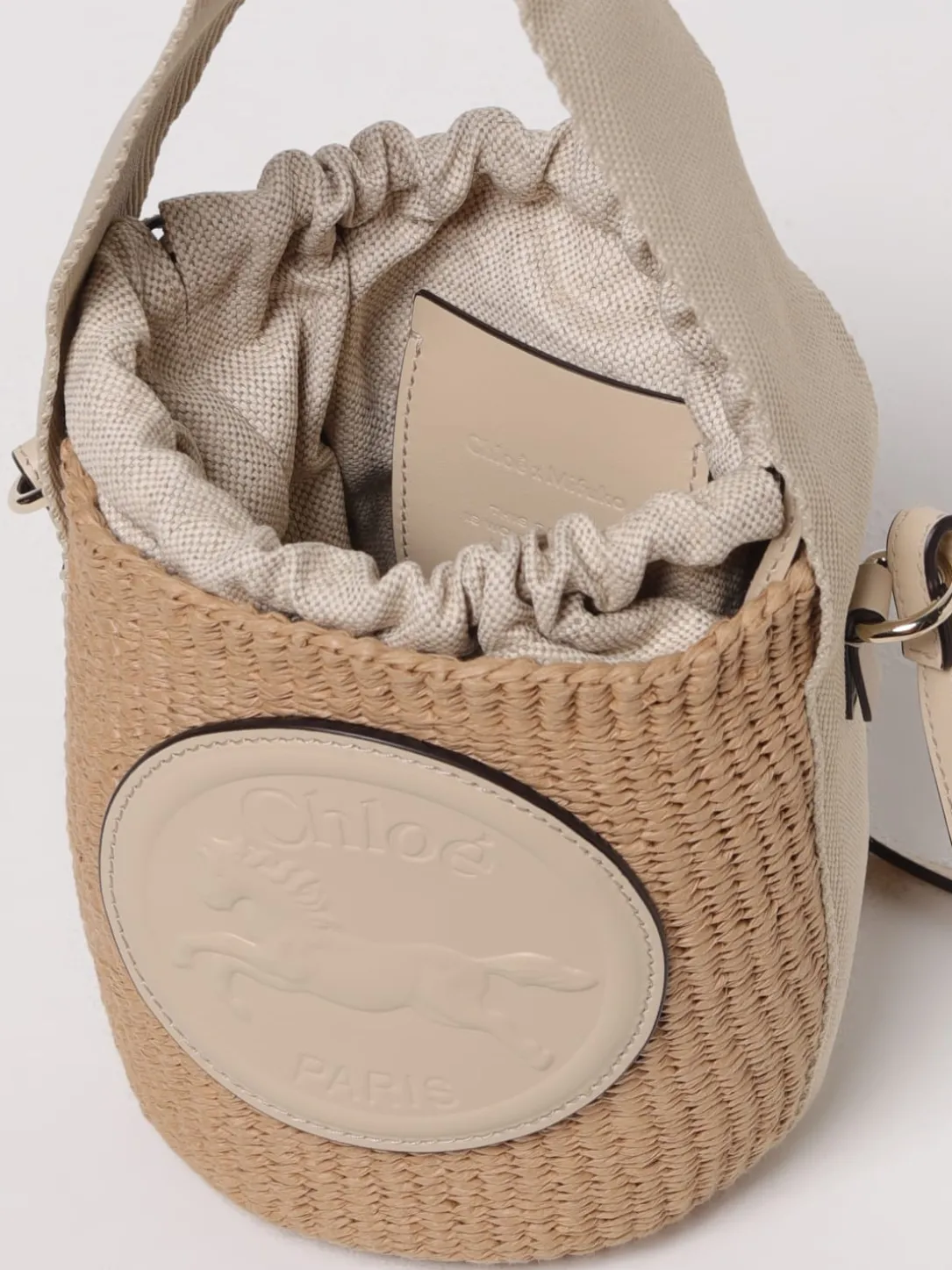 Borsa Chloè in rafia e pelle