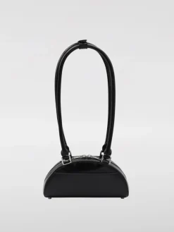 Borsa Curved Self-Portrait in pelle con fiocchi di strass