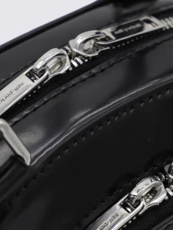 Borsa Curved Self-Portrait in pelle con fiocchi di strass