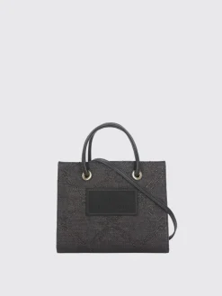 Borsa Elisabetta Franchi in rafia con logo jacquard