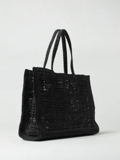 Borsa Ella Tory Burch in rafia crochet e pelle