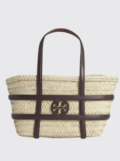 Borsa Ella Tory Burch in rafia e pelle