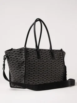 Borsa Emporio Armani in cotone spalmato con logo all over