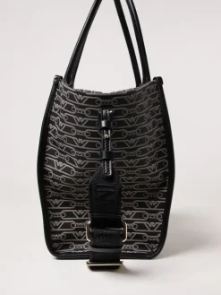 Borsa Emporio Armani in cotone spalmato con logo all over