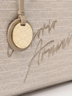 Borsa Emporio Armani in misto cotone con logo jacquard