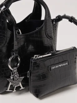 Borsa Emporio Armani in pelle sintetica stampa cocco