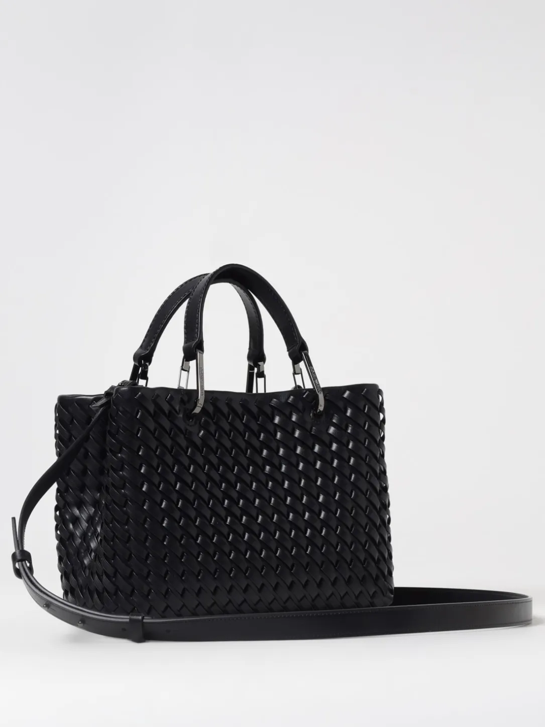 Borsa Emporio Armani in pelle intrecciata