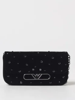 Borsa Emporio Armani in velluto con strass all over