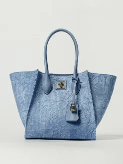 Borsa Ermanno Scervino in denim con motivo floreale