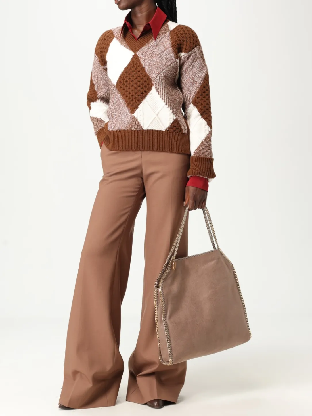 Borsa Falabella Stella McCartney in camoscio sintetico cracklè