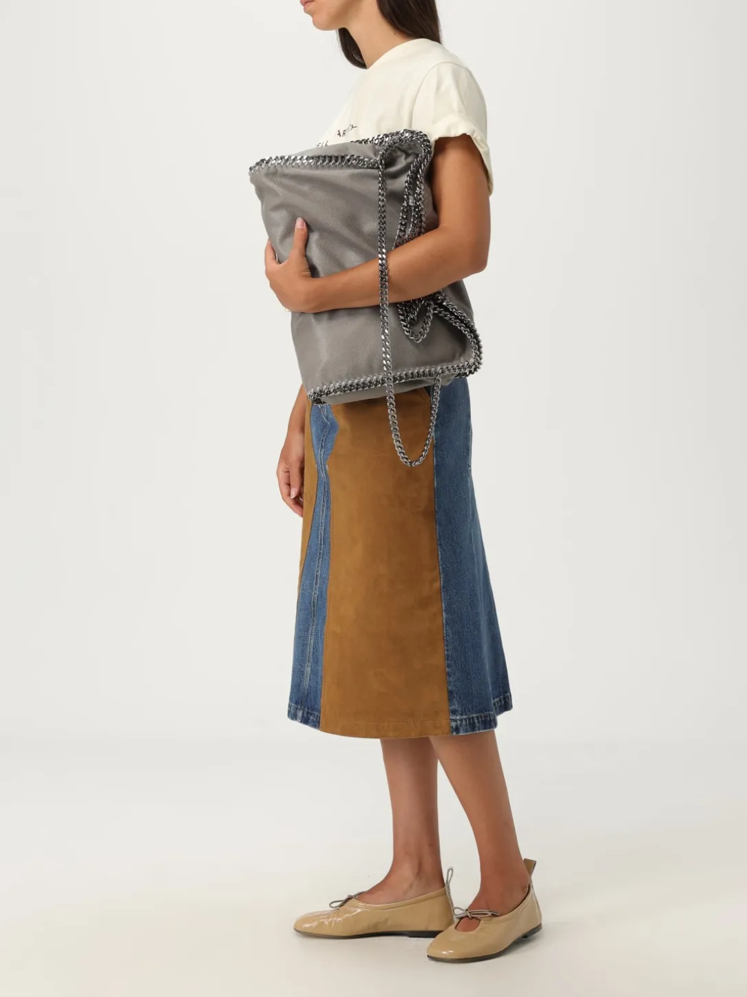 Borsa Falabella Stella McCartney in camoscio sintetico cracklè