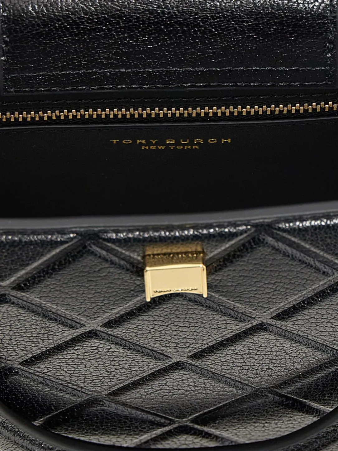 Borsa Fleming East-West Tory Burch in pelle a grana diamantata