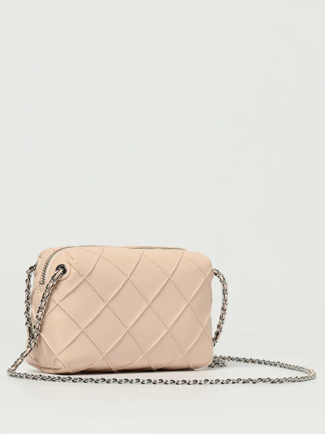 Borsa Fleming Tory Burch in pelle con lavorazione a diamante