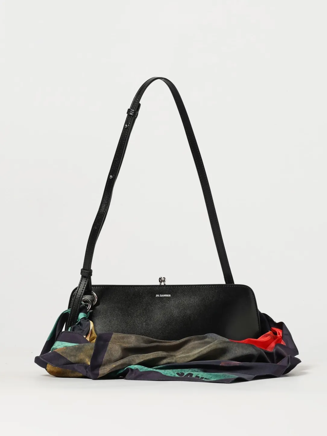 Borsa Goji Jil Sander in pelle palmellata con manico di foulard