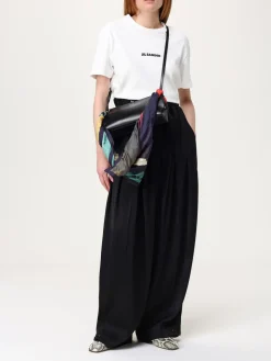 Borsa Goji Jil Sander in pelle palmellata con manico di foulard