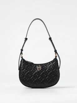 Borsa Half Moon Mini Pinko in pelle con logo goffrato