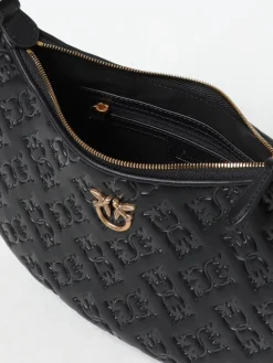 Borsa Half Moon Mini Pinko in pelle con logo goffrato