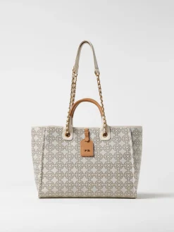 Borsa Harriet V°73 in canvas con logo jacquard