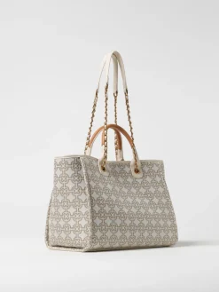 Borsa Harriet V°73 in canvas con logo jacquard