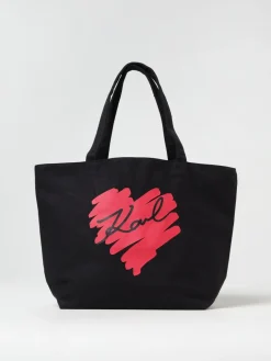 Borsa Heart Karl Lagerfeld reversibile in canvas di cotone riciclato