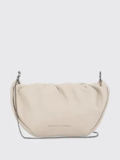 Borsa Hobo Brioche Brunello Cucinelli in pelle soft con Precious Chain