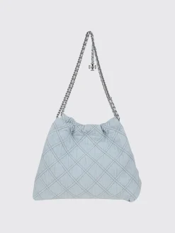 Borsa Hobo Fleming Tory Burch in denim trapuntato