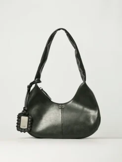 Borsa hobo media Steal Grey Ganni in pelle riciclata