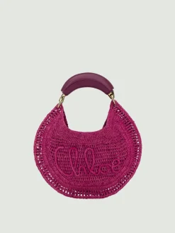 Borsa Hobo Summer Banana Chloè in rafia crochet