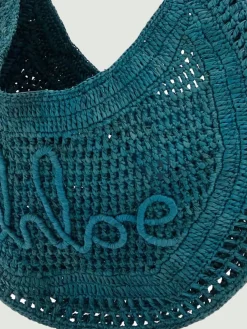 Borsa Hobo Summer Banana Chloè in rafia crochet