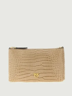 Borsa Horizontal Mini Pinko in pelle stampa cocco